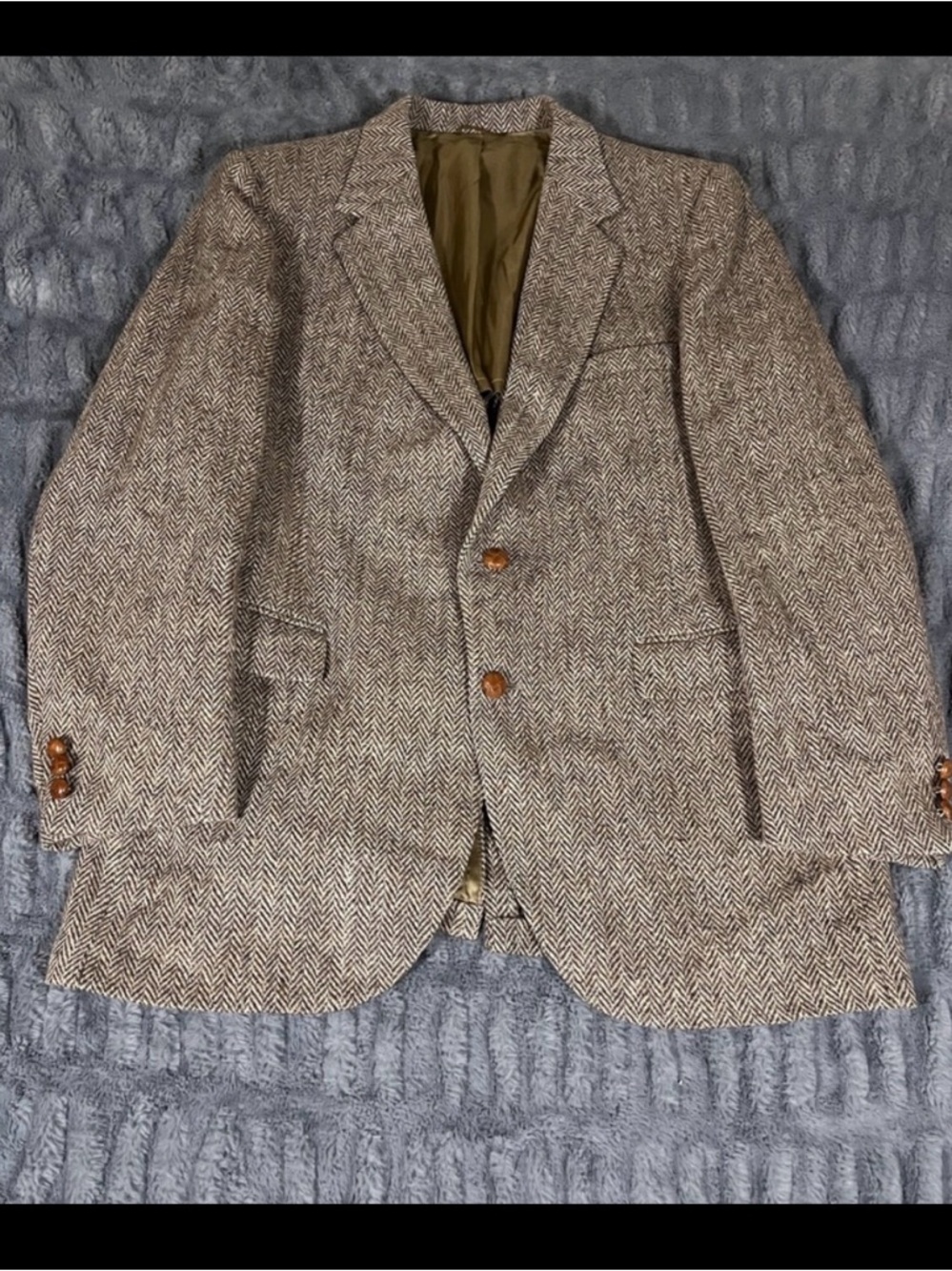 Harris Tweed Herringbone Blazer Stafford 100% Wool Sport Coat Men’s Vintage USA